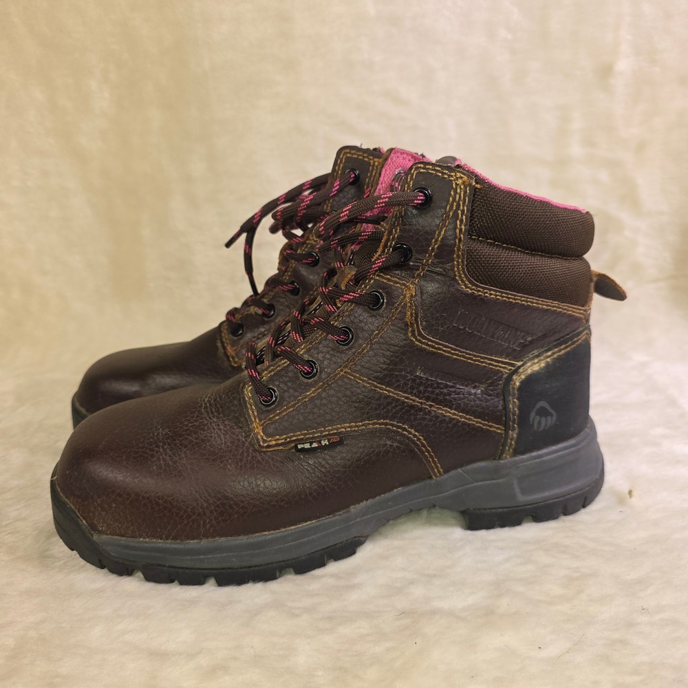 Wolverine Piper 6" Waterproof Work Boots Comp Toe Brown Leather Womens 8